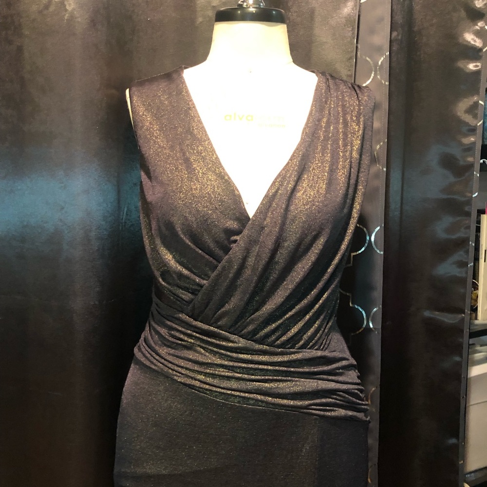 Rachel zoe long metallic jersey gown